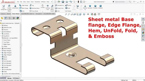 how to make a sheet metal part solidworks|solidworks sheet metal template.